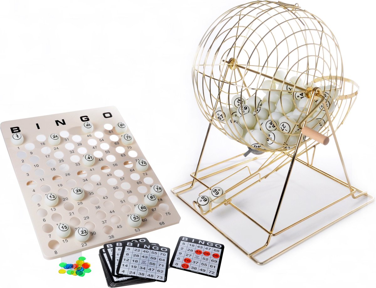 Hot Games Bingorolle XL – große Kupferrolle mit 75 Kugeln – 50 cm