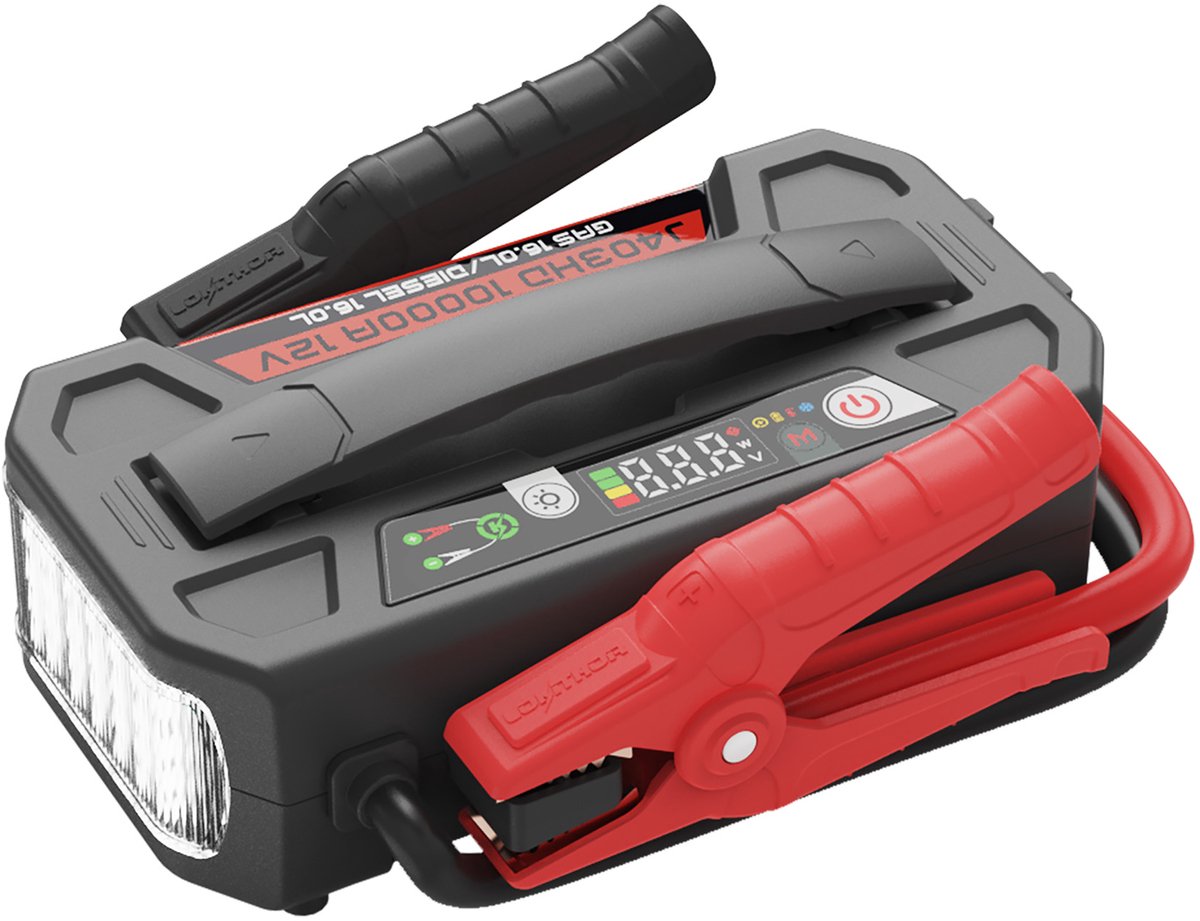 Lokithor Starthilfe J403HD – 12 V – 10.000 A – Powerbank – LED-Taschenlampe – robustes Gehäuse – wasserdicht IP65 – Connect Max-Technologie – Heavy Duty-Serie