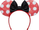 Disney-Verkleidung – Minnie, Minnie-Maus-Stirnband mit Pailletten und Schleifenohren, rot-schwarz, Einheitsgröße, Kind