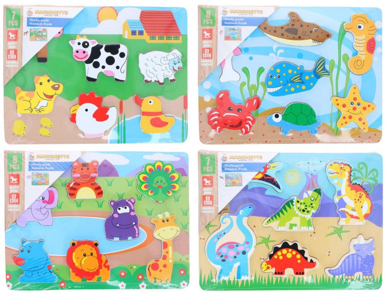 Marionetten-Holzspielzeug, Holzpuzzle – Montessori-Spielzeug – Lernspielzeug ab 18 Monaten – sortiert