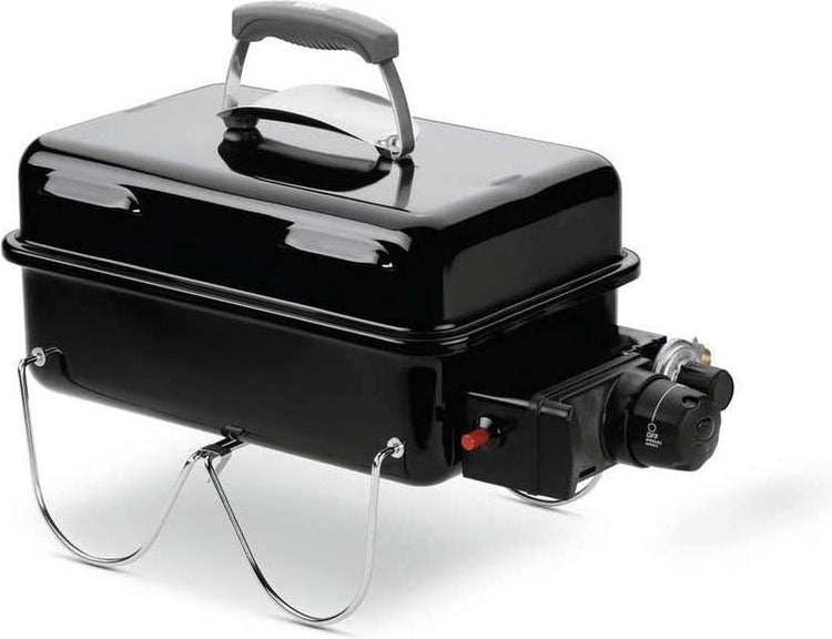 Weber Gasgrill für unterwegs – 41 x 26 cm – Edelstahlbrenner – Gassteuerkopf – inkl. Deckel