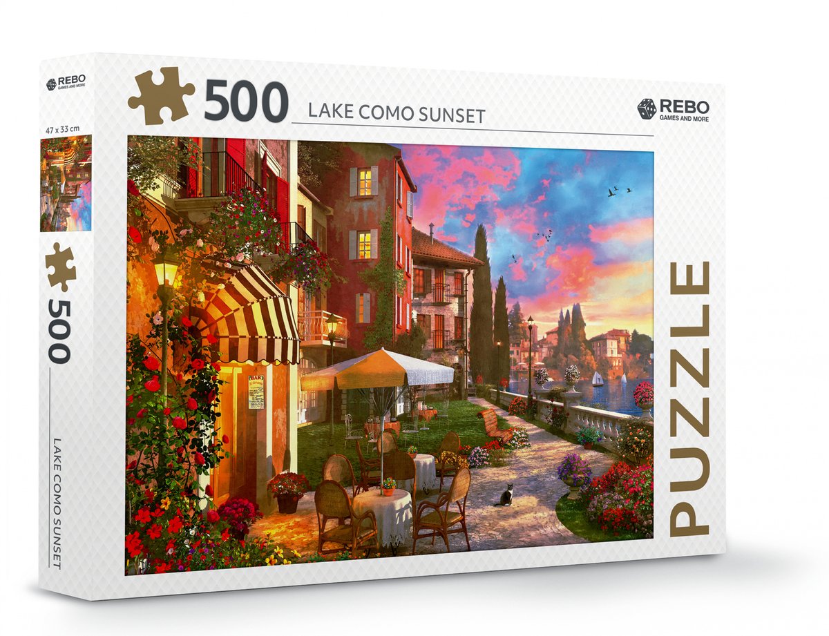Rebo Productions Puzzle Comer See Sonnenuntergang Karton 500 Teile