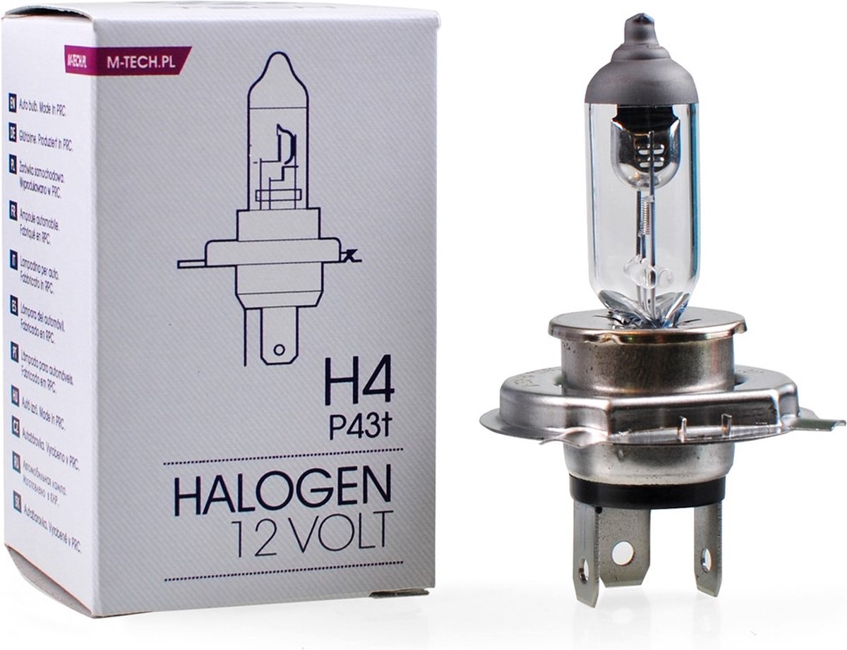 M-Tech – H4 12 V 55 W – Basic – klar – pro Stück