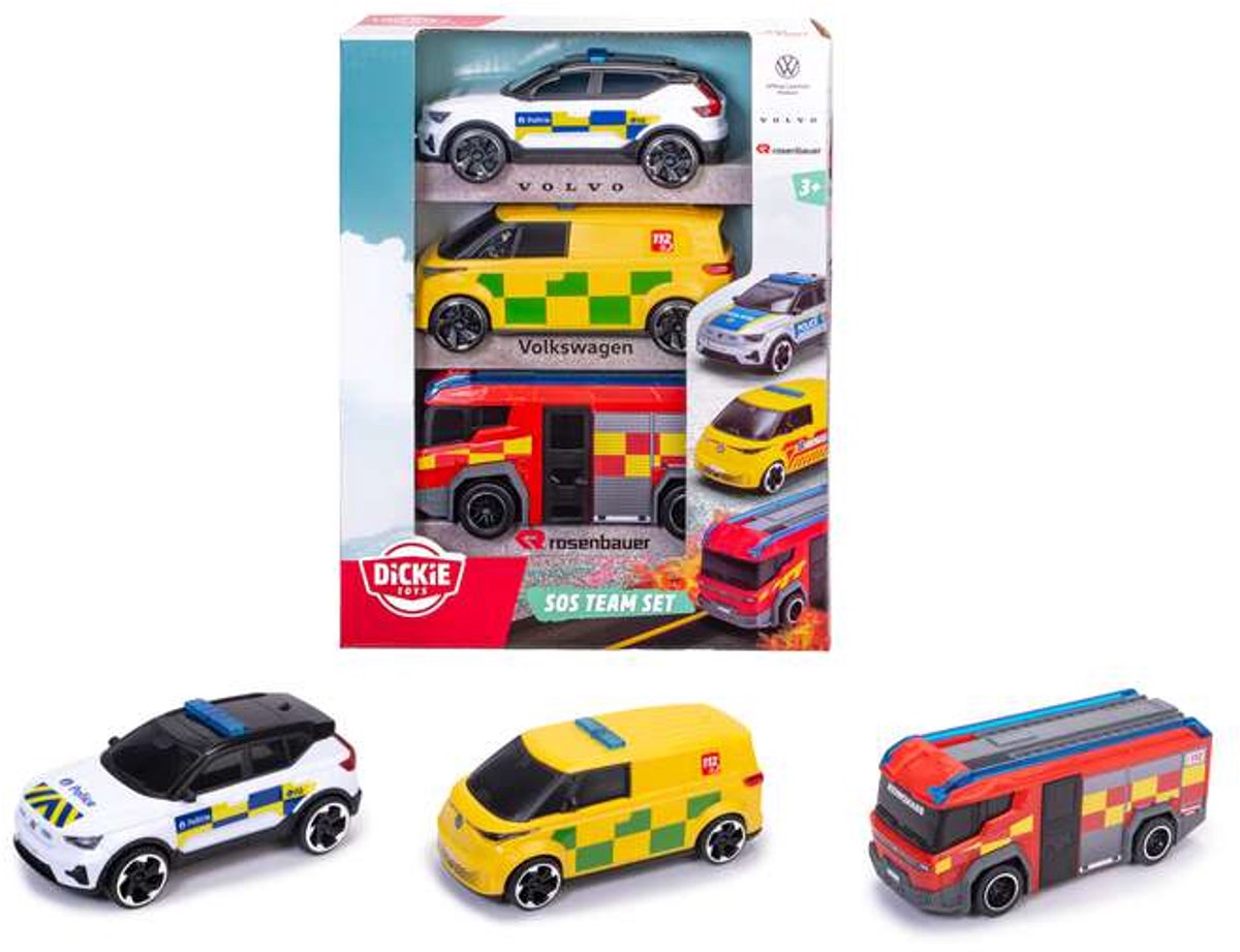 Dickie Simba Toys – belgisches SOS-Team-Set 3-teilig – 203712028014