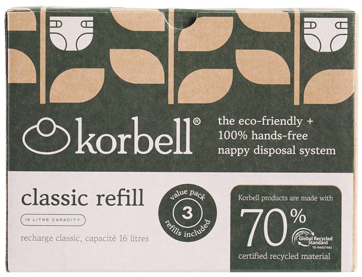 Korbell Windeleimer Nachfüllung 16l | 3er-Pack