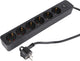 Q-Link-Buchse - 6-fach - mit Schalter - flach - 3 x 1,5 mmâ² - 1,5 m - PVC - schwarz