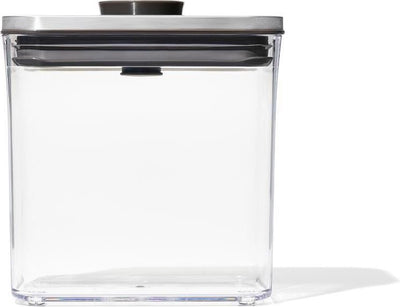 Oxo – Pop-Stahl-Vorratsdose – rechteckig – niedrig – 1,6 Liter