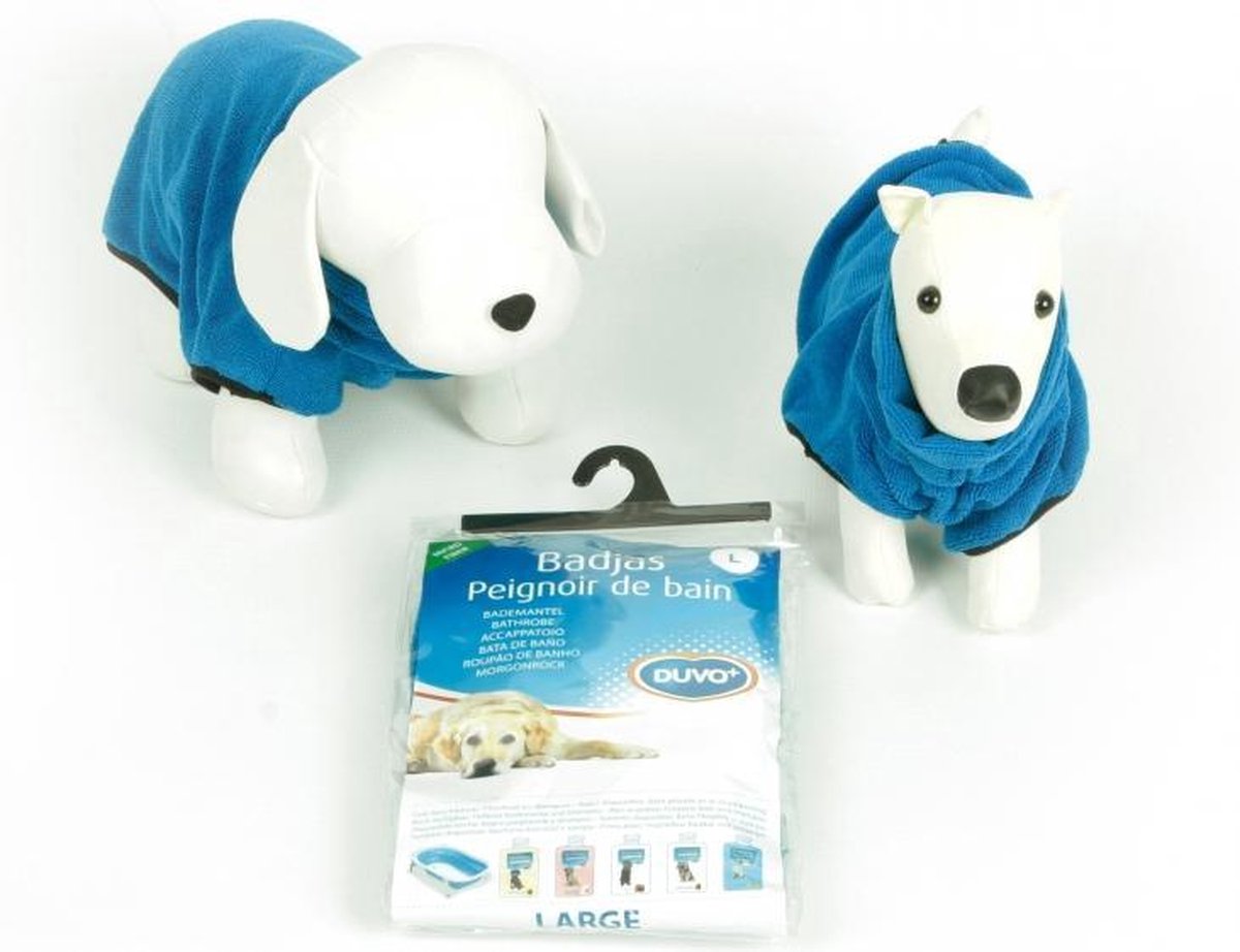 Duvo + Hundebademantel - Haustierkleidung - Blau - 58 cm