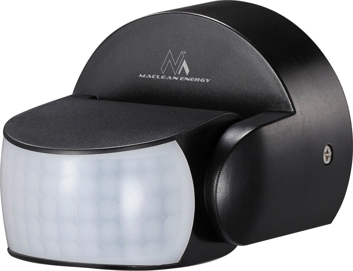 Maclean – PIR-Bewegungsmelder Infrarot – IP65 – Schwarz – Reichweite 12 m – 600 1200 W – mce468 b