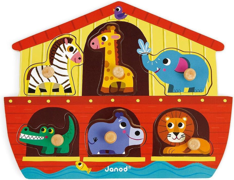 Janod - Knopfpuzzle - Arche Noah - 6 Teile