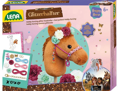Lena Hobby Horsing Bastelset Glitzerzaum mit Perlen und Blumen.