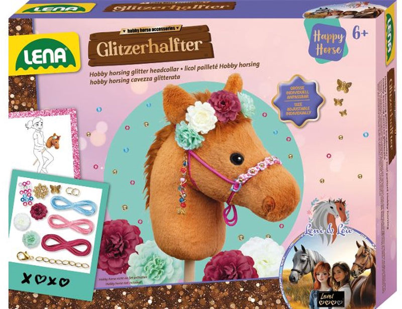 Lena Hobby Horsing Bastelset Glitzerzaum mit Perlen und Blumen.