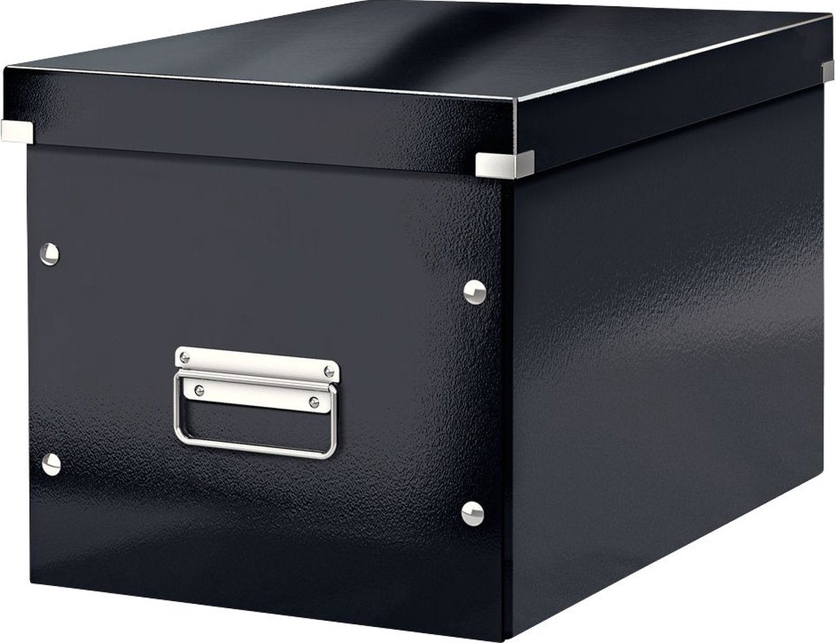 Leitz Wow Click Store Cube große Aufbewahrungsbox – 80 % recycelter Karton – 32 x 36 cm (BxT) – Schwarz