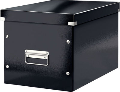 Leitz Wow Click Store Cube große Aufbewahrungsbox – 80 % recycelter Karton – 32 x 36 cm (BxT) – Schwarz