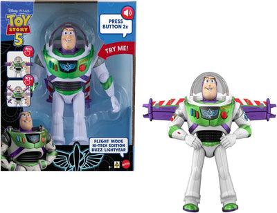 Mattel Disney und Pixar Toy Story Flight Mode Hi-Tech Edition – Buzz Lightyear im Maßstab 30 cm und 35+ Sounds – Niederländisch