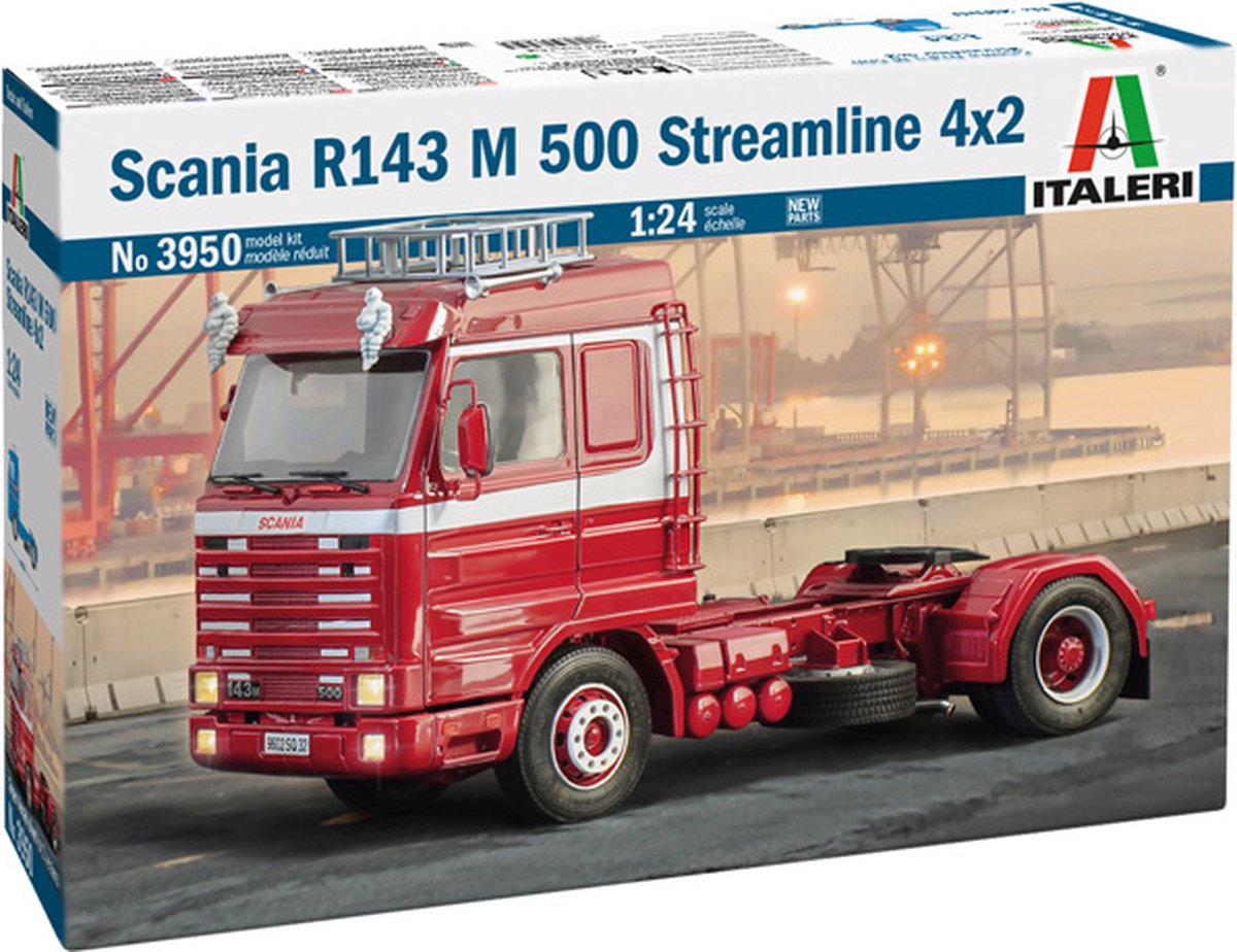 Italeri Modellbausatz LKW – 3950 Scania R143 M 500 V8 Streamline 4x2 LKW Kunststoff – 1:24 – Modellbau