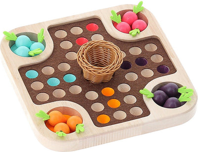 Vilac Spielzeugpferd und Karottenspiel Erntetag Holzspiel für Kinder.