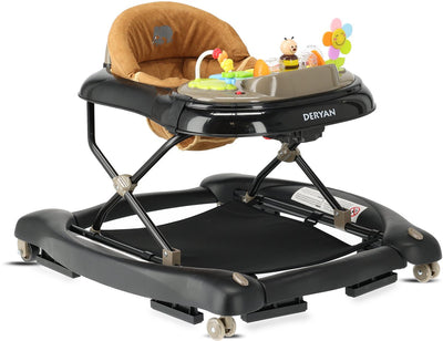 Deryan 4-in-1-Gehstuhl – mit Spielset – faltbar – schwarzes Nougat