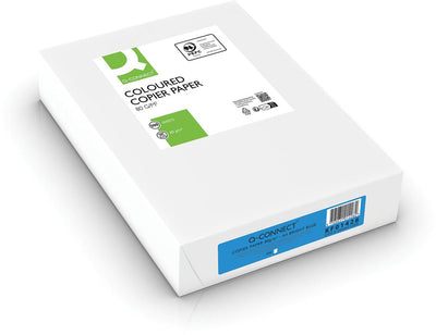 Q-connect farbiges Kopierpapier | a4 | 80g | Packung mit 500 Blatt | leuchtend blau