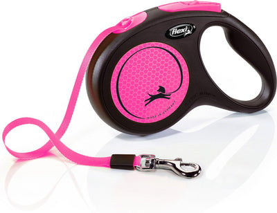Flexi Rollijn neues Neonband schwarzrosa