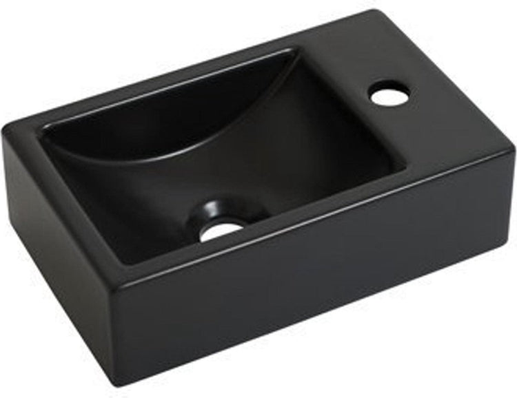 Plieger Houston Brunnen 37x23cm 1 Hahnloch rechts mattschwarz