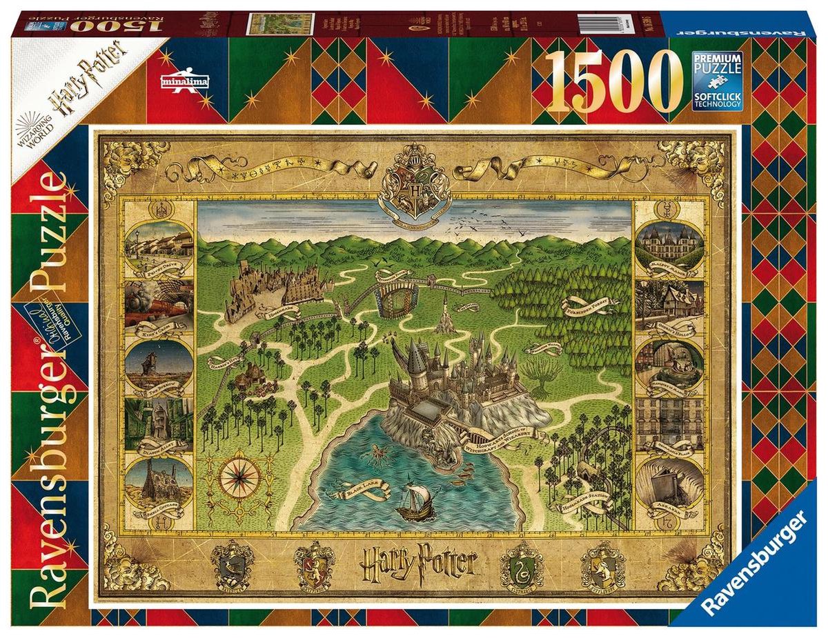 Ravensburger Puzzle Harry Potter Hogwarts-Karte - Puzzle - 1500 Teile