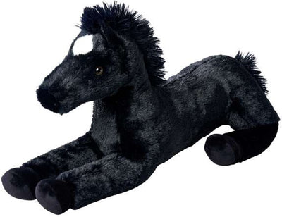 Simba Toys Plüsch-liegendes Pferd – schwarzes Plüsch-Kuscheltier von 60 cm