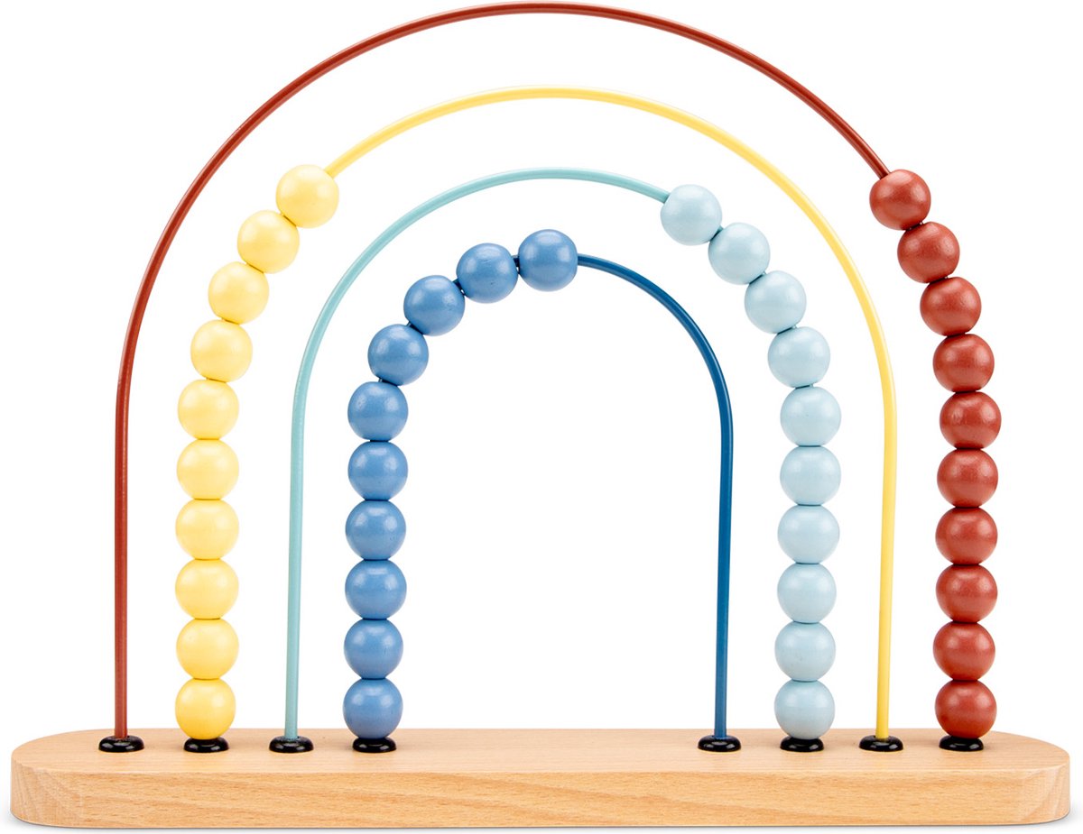 Woet® Abakus aus Holz Abakus – pastellfarbenes Mathe-Spielzeug – Zählen und Erkennen von Farben lernen – Lern-Zählspiel – FSC – ab 1 Jahr