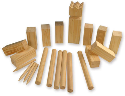 Heiße Spiele Kubb – Wurfspiel für draußen auf Gras, am Strand oder beim Camping