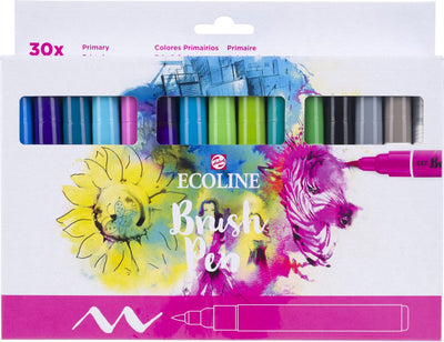 Bruynzeel Ecoline Pinselstift Set Primär, 30 Farben