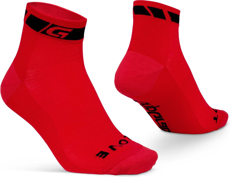 Gripgrab – klassische niedrig geschnittene Sommer-Radsocken 1 Paar kurze Coolmax-Socken – rot – Unisex – Größe XS (35–38)