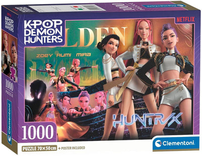 Clementoni K-Pop Demon Hunters Puzzle 1000 Teile kompakt – Kpop Huntrix – K-Pop-Puzzle, Hobby-Geschenk für Kinder ab 6 Jahren