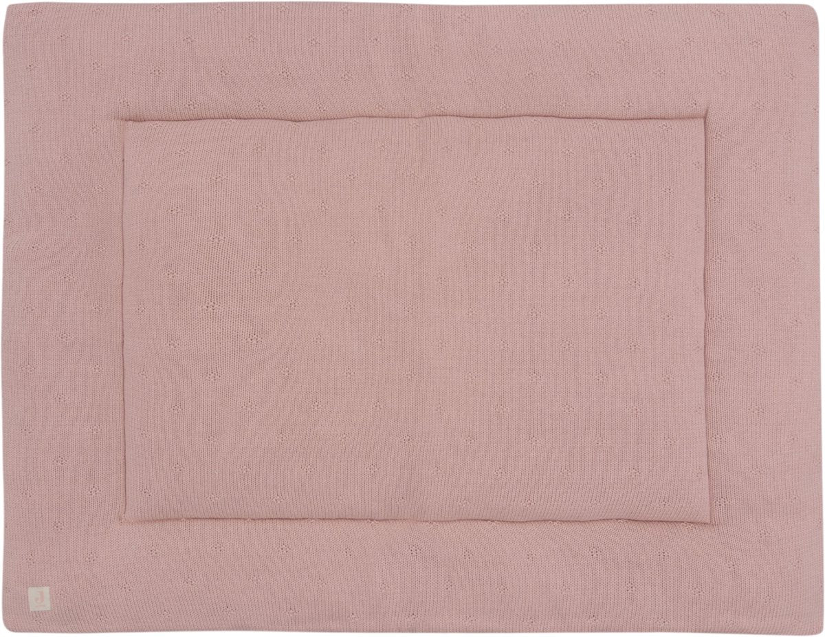 Jollein – Laufgittermatte 75 x 95 cm – Baby-Spielmatte – gemütlicher Strick, wildrosa