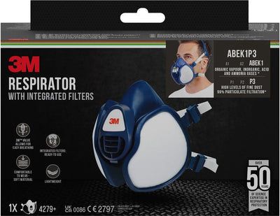 3m 1074274 - Mundmaske mit Filter abek1 | 1 Stk