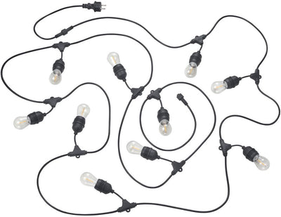 Rl lebe deine leichte Reality-Kette - Lichterkabel - schwarz matt - inkl. 10x E27 1W - nicht für externen Dimmer geeignet - Wand- und Deckenmontage - Außenbeleuchtung - IP44
