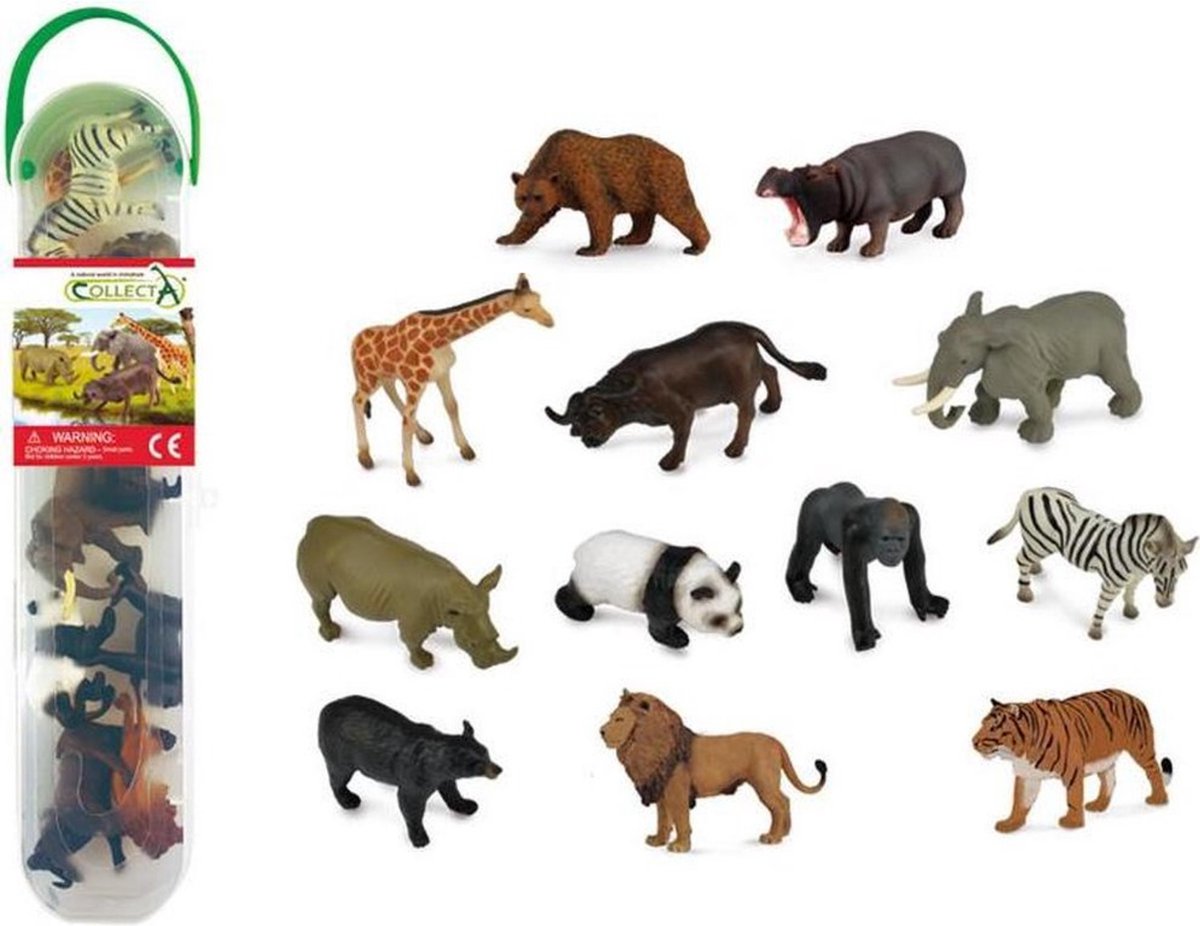 Collecta Figuren-Mini-Set – 12 Wildtiere – Wildtiere – handbemalt – Miniatur