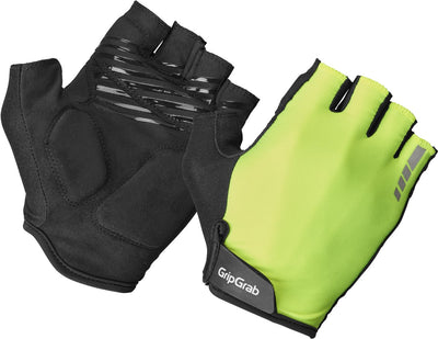 Gripgrab – Ride gepolsterte Kurzfinger-Sommer-Fahrradhandschuhe mit Polsterung – Unisex – gelbe Warnschutzfunktion