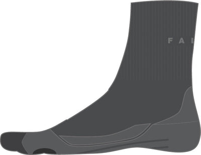 Falke TK2 kurze Anti-Blasen Wandersocken aus dickem Woll-Funktionsmaterial Herren grau - Größe 44-45