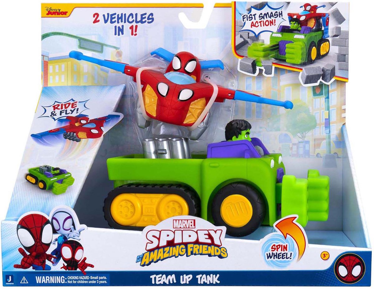 Jazwares Spidey und tolle Freunde – verbünde dich mit einem Panzerfahrzeug