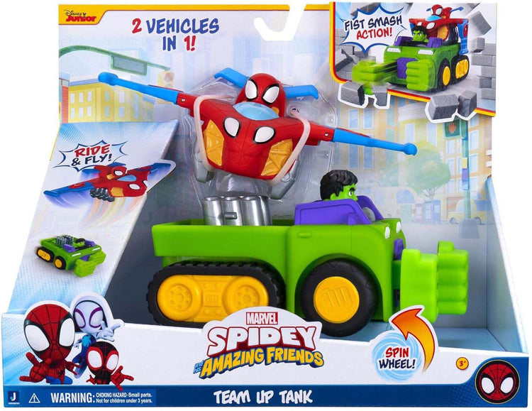 Jazwares Spidey und tolle Freunde – verbünde dich mit einem Panzerfahrzeug