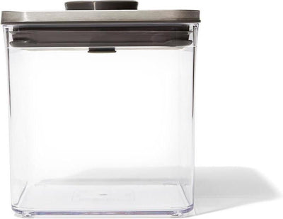 Oxo – Pop-Vorratsbehälter aus Stahl – groß – niedrig – 2,6 Liter