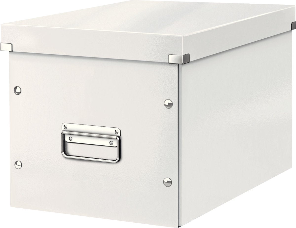 Leitz Wow Click Store Cube große Aufbewahrungsbox – 80 % recycelter Karton – 32 x 31 x 36 cm (BxHxT) – weiß