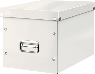 Leitz Wow Click Store Cube große Aufbewahrungsbox – 80 % recycelter Karton – 32 x 31 x 36 cm (BxHxT) – weiß