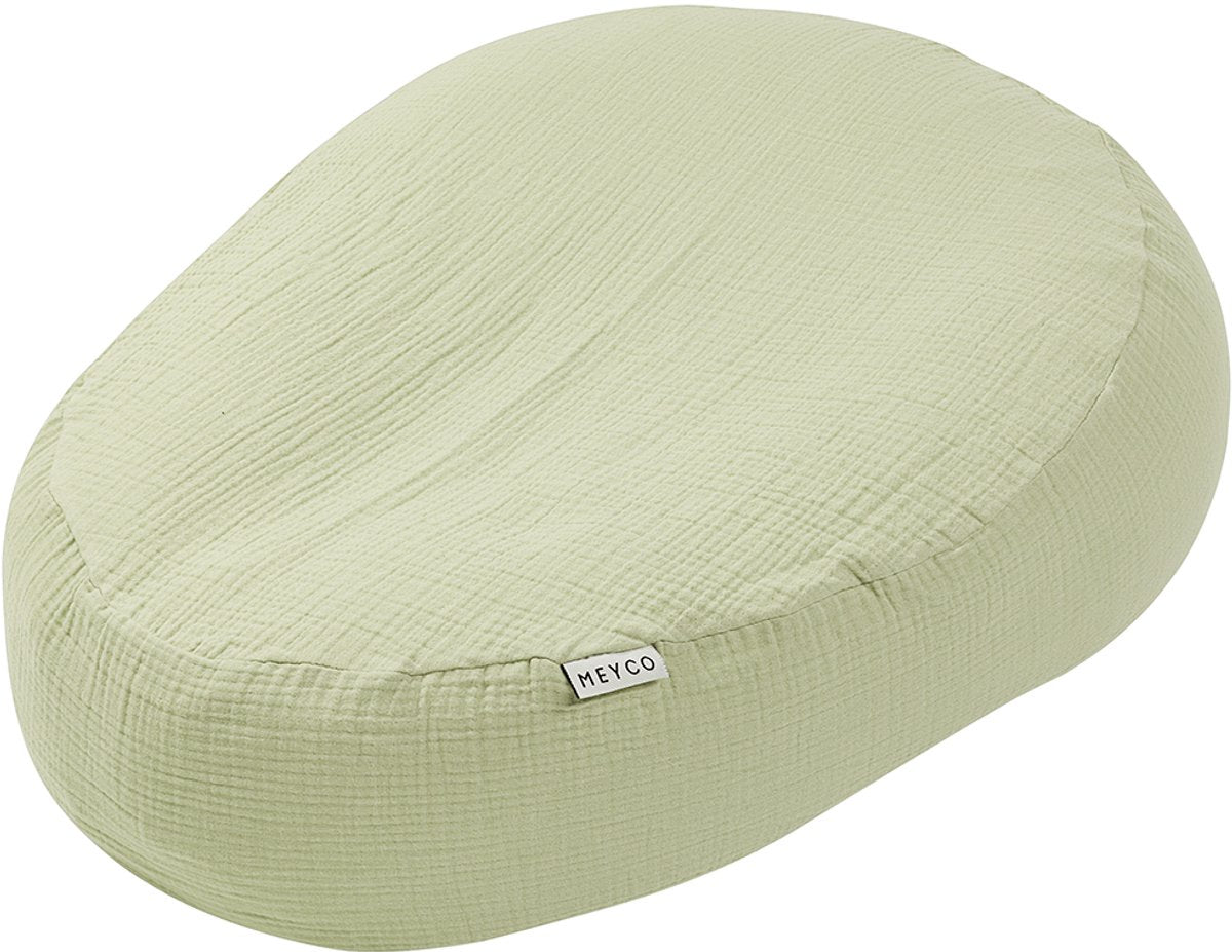 Meyco Baby Uni Relax Bezug für Stillkissen – vorgewaschen hydrophil – Soft Olive