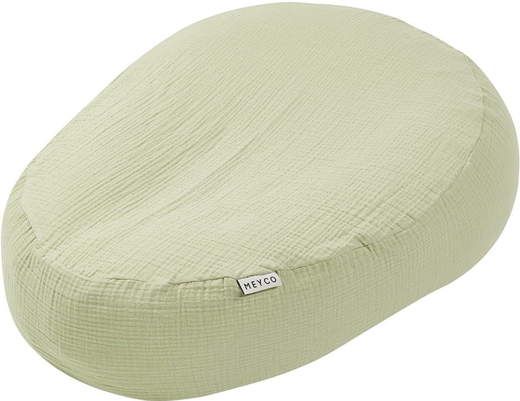 Meyco Baby Uni Relax Bezug für Stillkissen – vorgewaschen hydrophil – Soft Olive