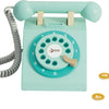 Klassische Welt der Welt Holz Retro Telefon Türkis