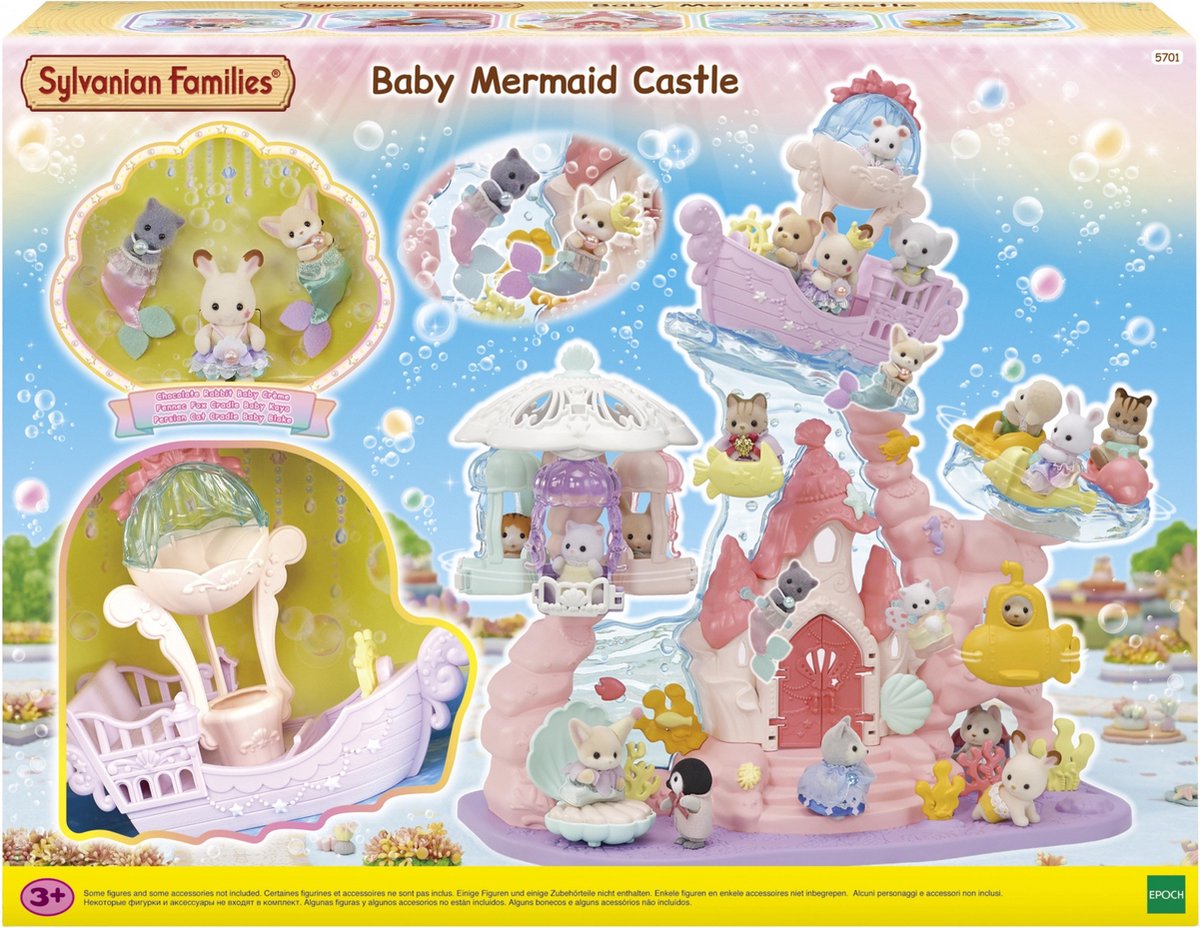 Sylvanian Family 5701 Baby-Meerjungfrauen-Schloss – inklusive 3 Baby-Spielfiguren