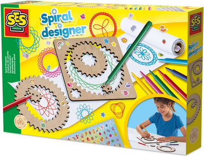 Ses kreativer Holzspiralen-Designer – kreatives Zeichenset für Kinder ab 5 Jahren – erstellen Sie über 40 einzigartige Spiralen mit Holzrädern – perfekt für junge Künstler