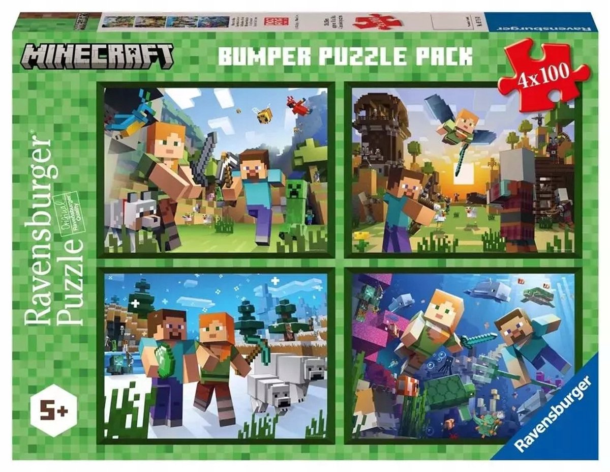 Ravensburger Minecraft-Puzzleset 4x100 Teile