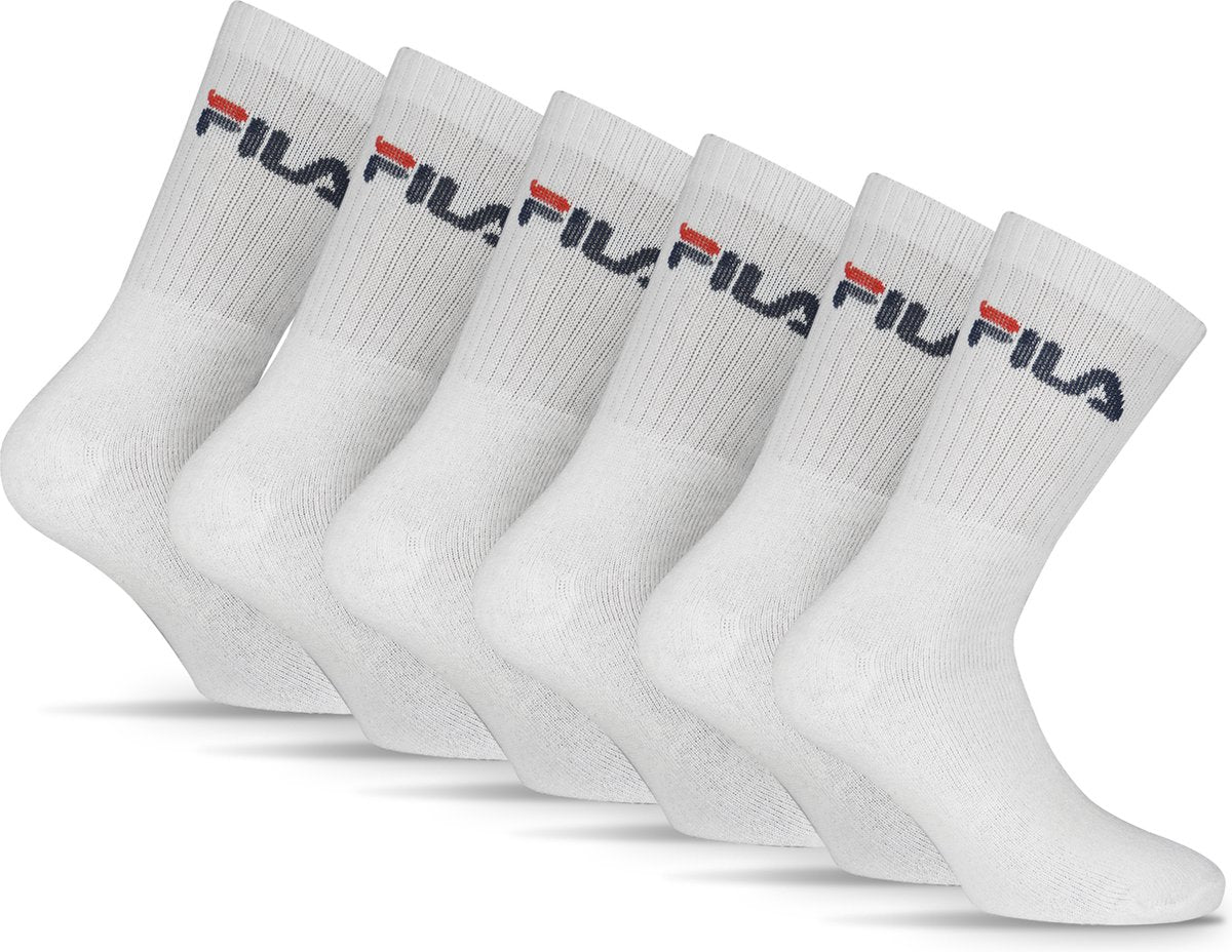 Fila Tennis-Sportsocken – Größe 43 46 – 6er-Pack – weiß